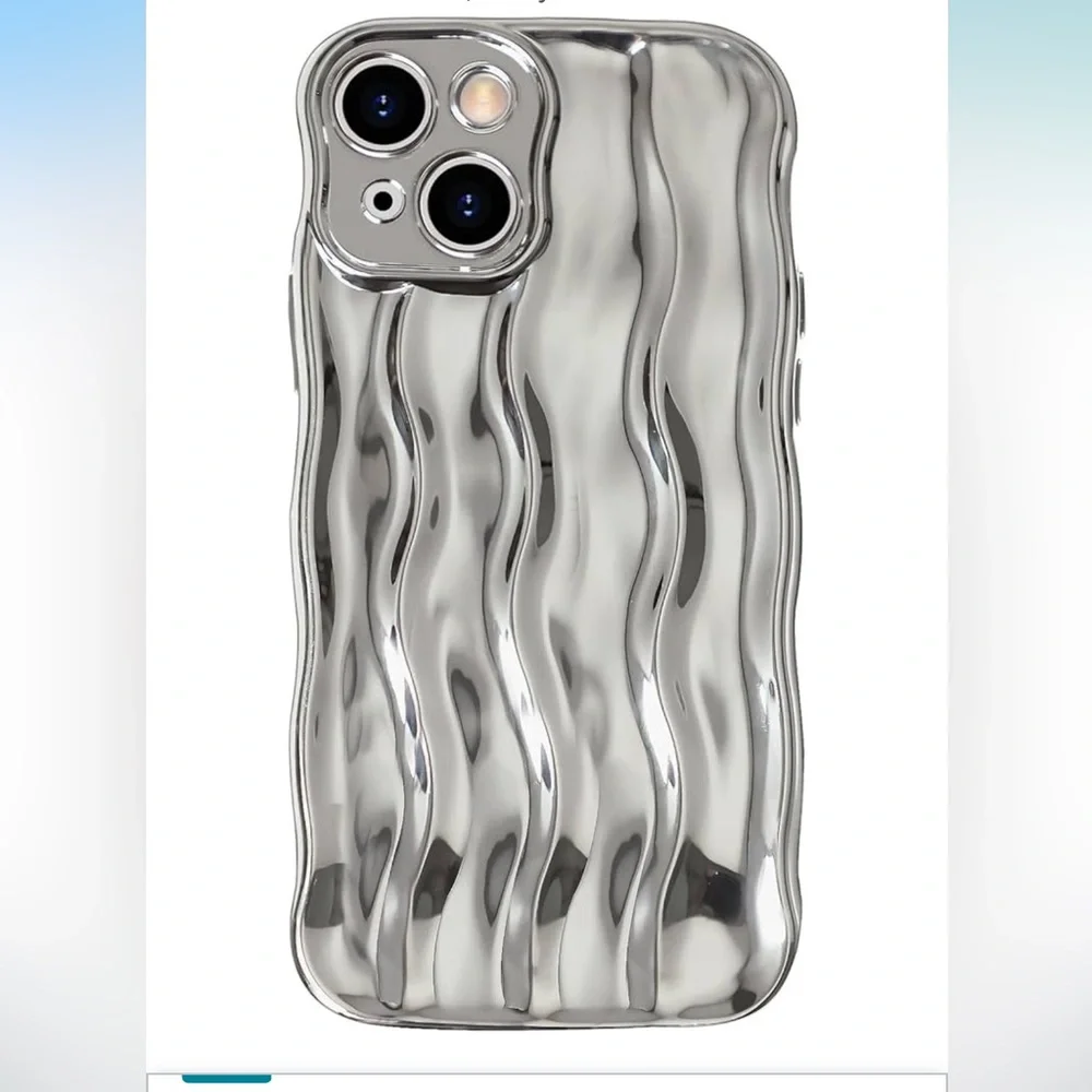 iPhone 13 MAX Silver Wave Pattern phone Case water ripple thin lightweight